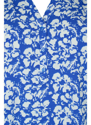 Pitkähihainen pusero leopardikuosilla ja v-pääntiellä, Blue White Flower, Packshot image number 2