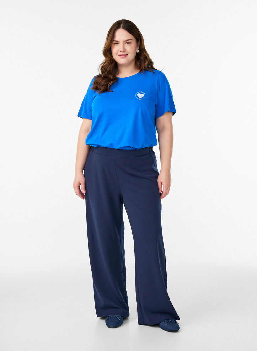 T-paita printill&auml;, Sininen, Model image number 1