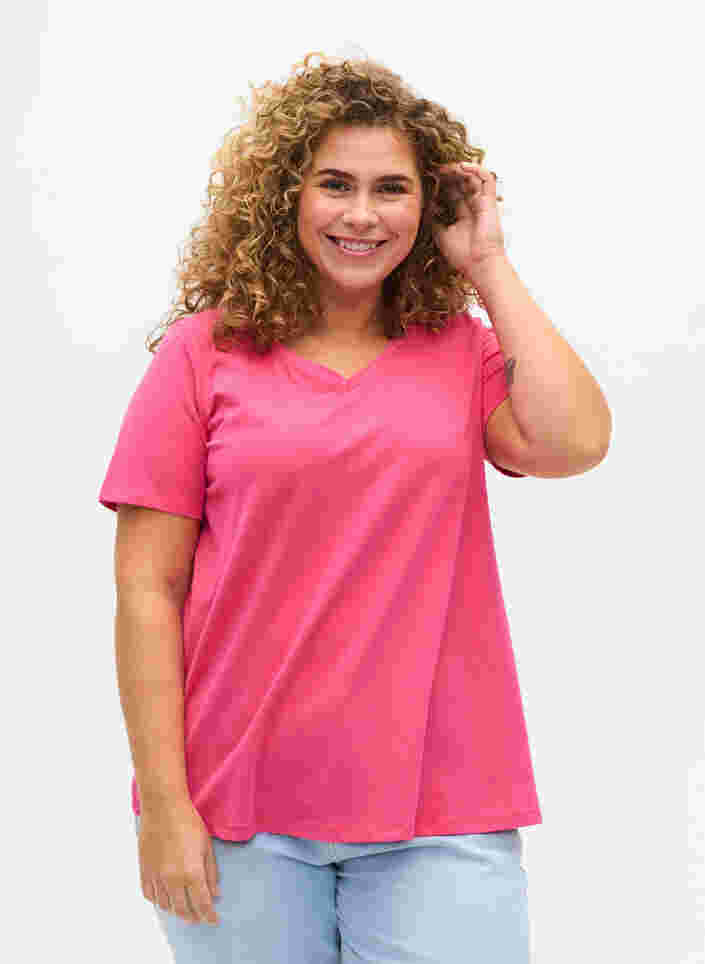 Perus T-paita, Fandango Pink, Model image number 0