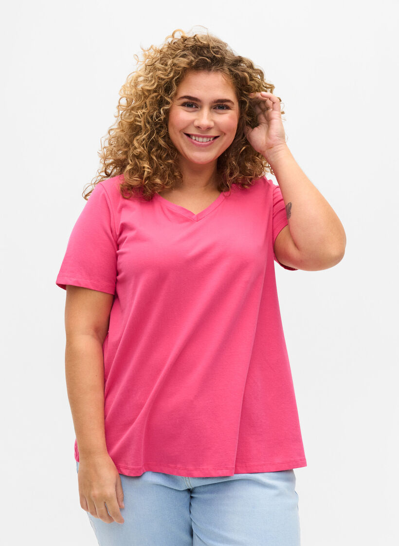 Perus T-paita, Fandango Pink, Model image number 0