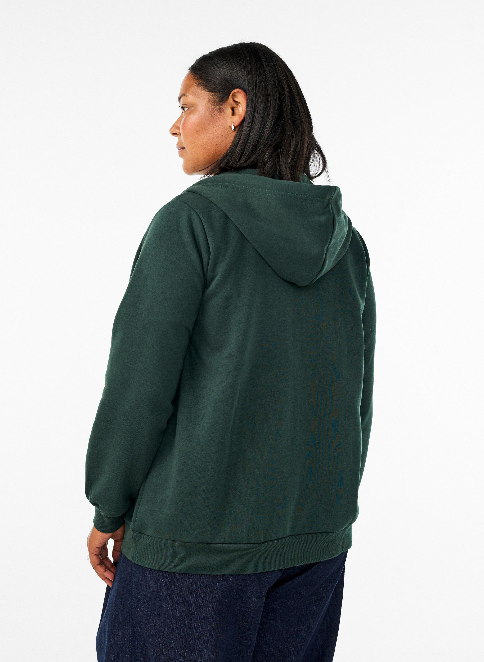 ZizziHupullinen collegepaita vetoketjulla ja taskuilla, Vihre&auml;, Model image number 2