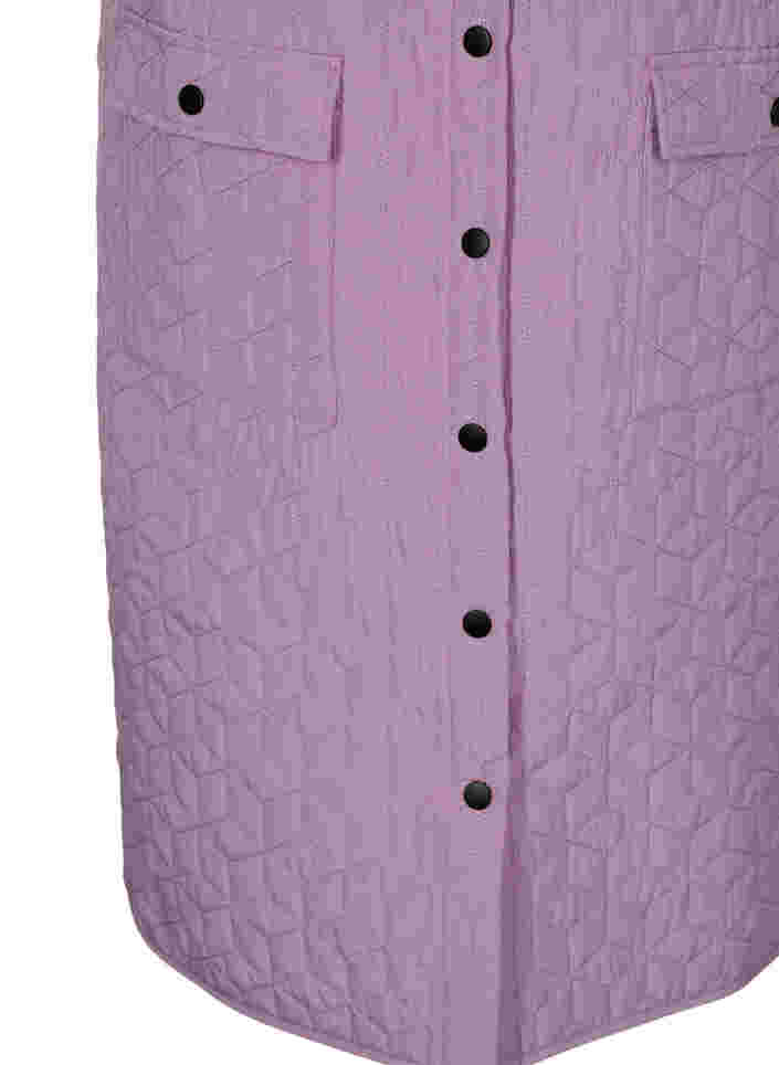 Pitkä tikkiliivi kauluksella ja röyhelöllä, Lavender Mist, Packshot image number 3