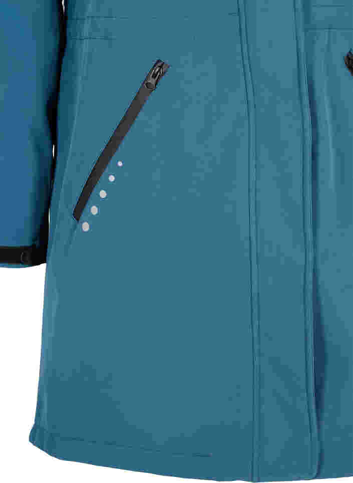 Pitkä hupullinen softshell-takki, Stargazer Solid, Packshot image number 3