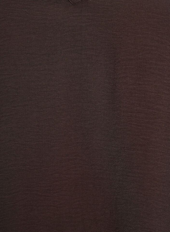 Pusero smock-kalvosimilla ja v-p&auml;&auml;ntiell&auml;, Ruskea, Packshot image number 2