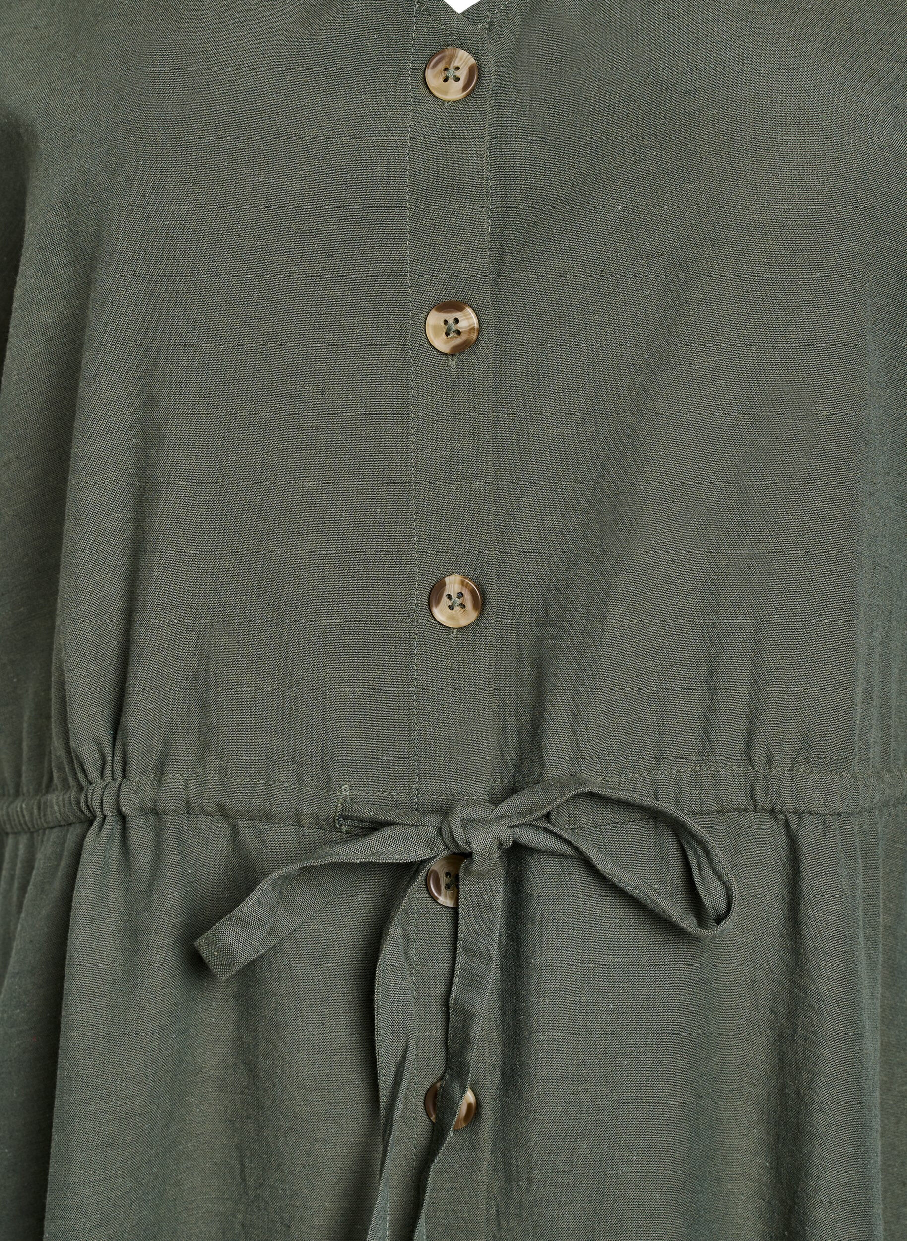 Zizzi Maximekko napeilla ja solmittavalla vy&ouml;ll&auml;, Vihre&auml;, Packshot image number 2