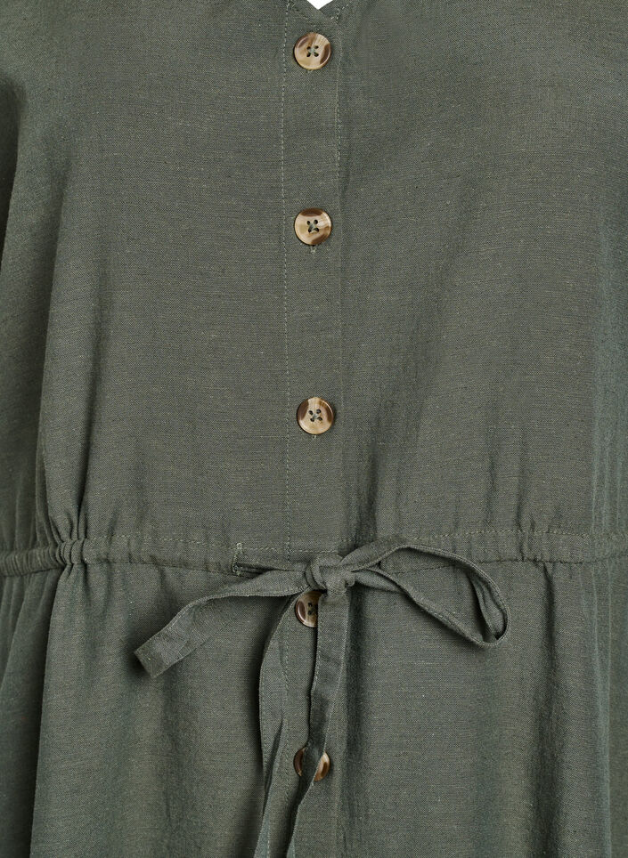 Maximekko napeilla ja solmittavalla vyöllä, Vihreä, Packshot image number 2