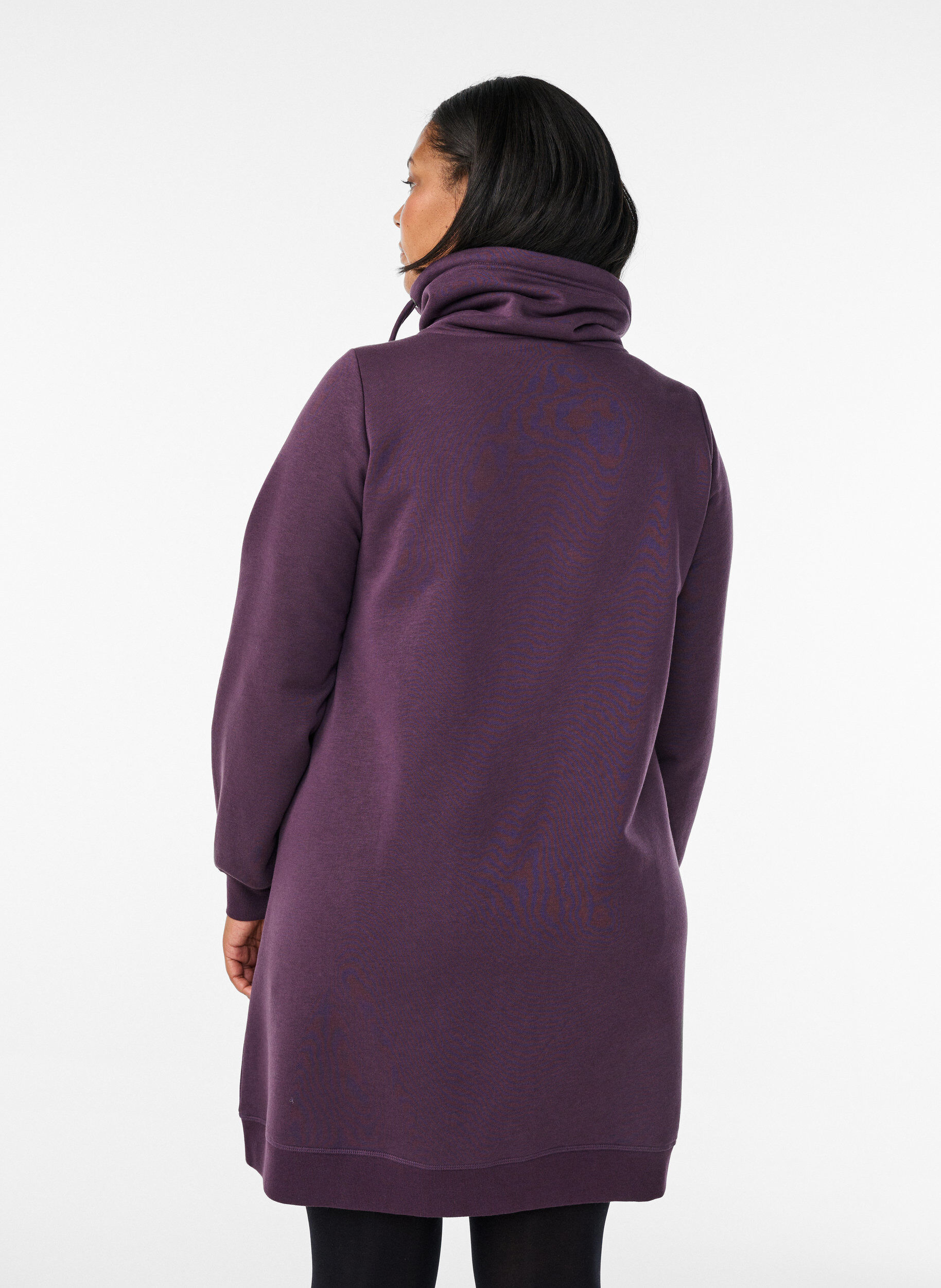 ZizziLyhyt swetarimekko korkealla kauluksella ja taskuilla, Violetti, Model image number 2