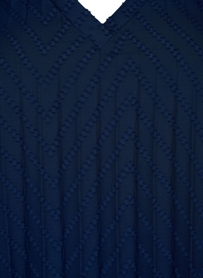 Lyhythihainen mekko tekstuurilla, Navy Blazer, Packshot image number 2