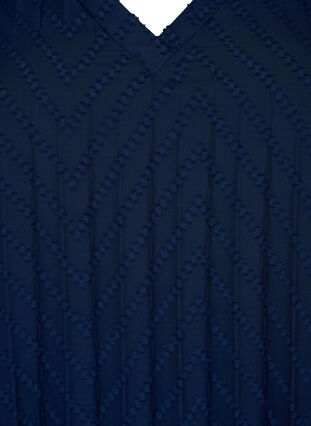 Lyhythihainen mekko tekstuurilla, Navy Blazer, Packshot image number 2