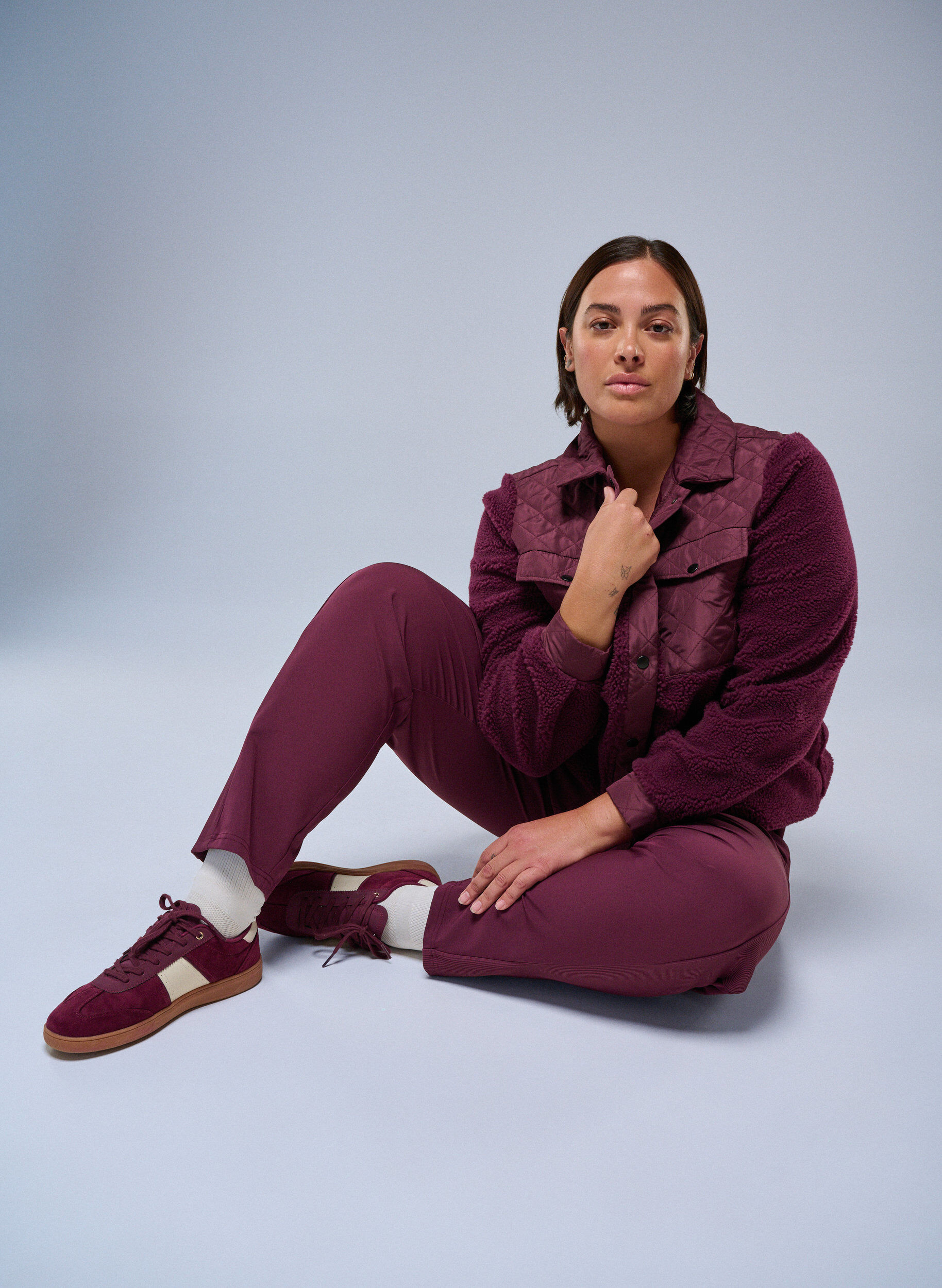 Zizzi Fleece-takki tikatuilla yksityiskohdilla, Punainen, Image image number 0