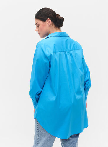 Pitkähihainen paita korkeilla manseteilla, Dresden Blue, Model image number 1