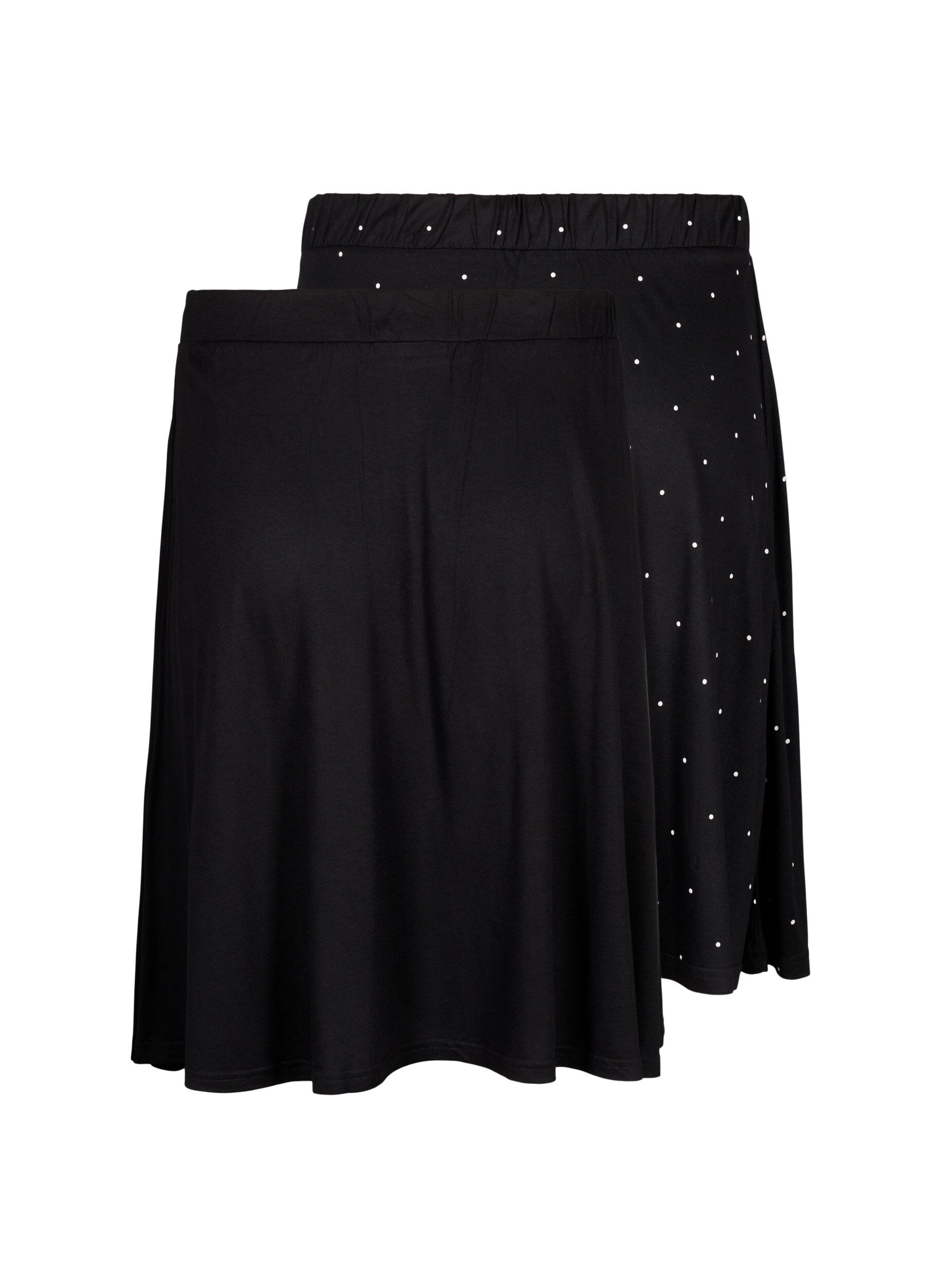 Zizzi2-pack viskoosinen hame, Musta, Packshot image number 1