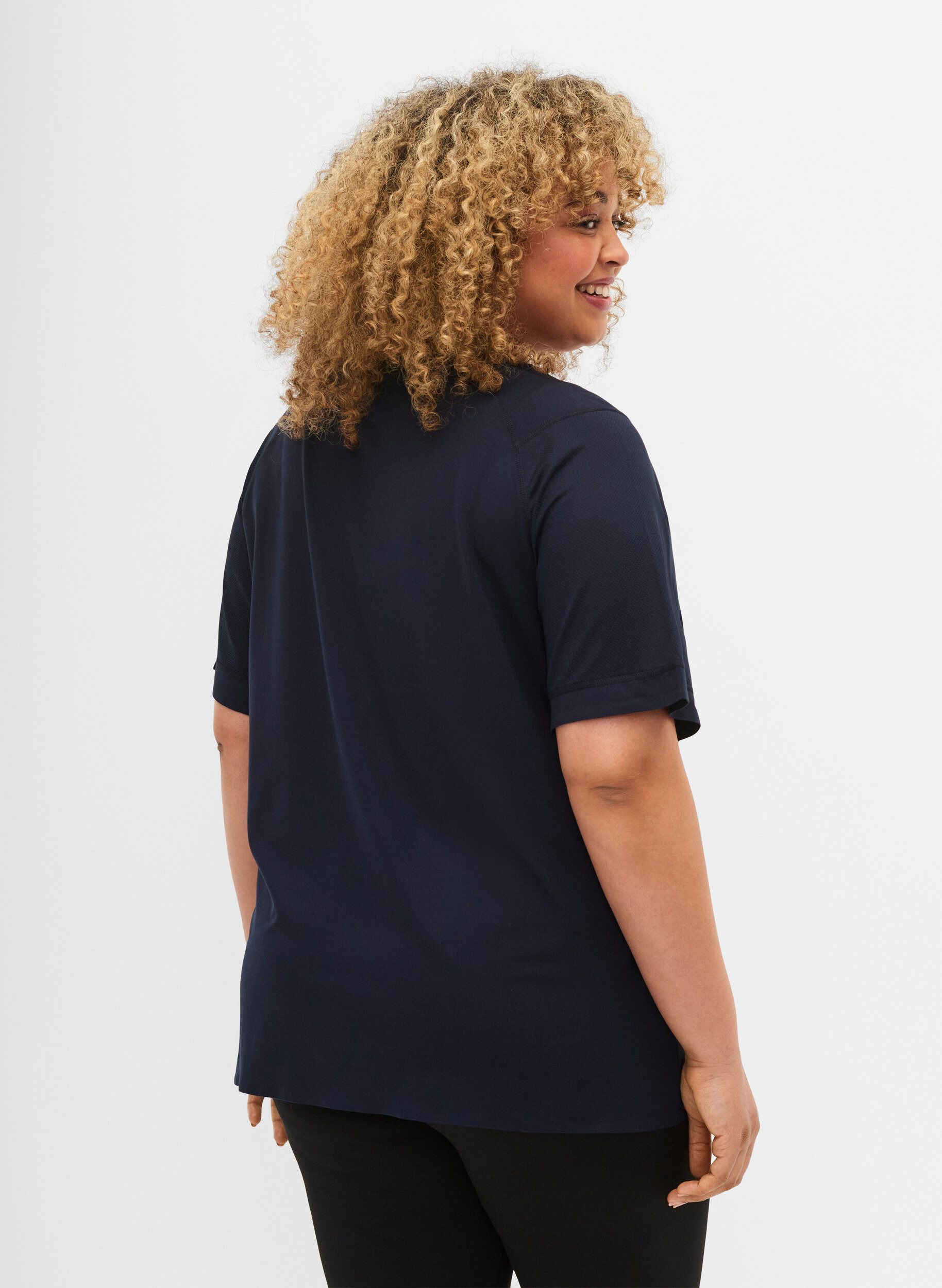 Zizzi Lyhythihainen t-paita treeniin py&ouml;re&auml;ll&auml; p&auml;&auml;ntiell&auml;, Night Sky, Model image number 1