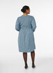 Mekko kuminauhallisella yl&auml;osalla ja pienikukkaisella kuosilla, Sininen, Model image number 2