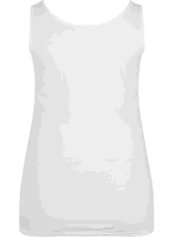 Yksivärinen perustoppi puuvillasta, Bright White, Packshot image number 1