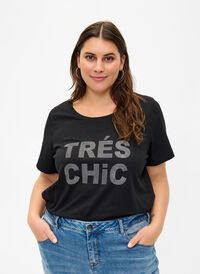 Ekologisesta puuvillasta valmistettu t-paita niiteillä, Black W. TRÉS, Model
