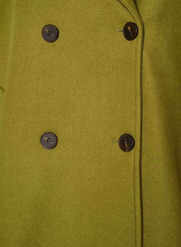 Lyhyt takki kaksoisnapituksella, Vihre&auml;, Packshot image number 2