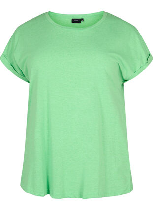 Neonvärinen t-paita puuvillasta, Neon Green, Packshot image number 0