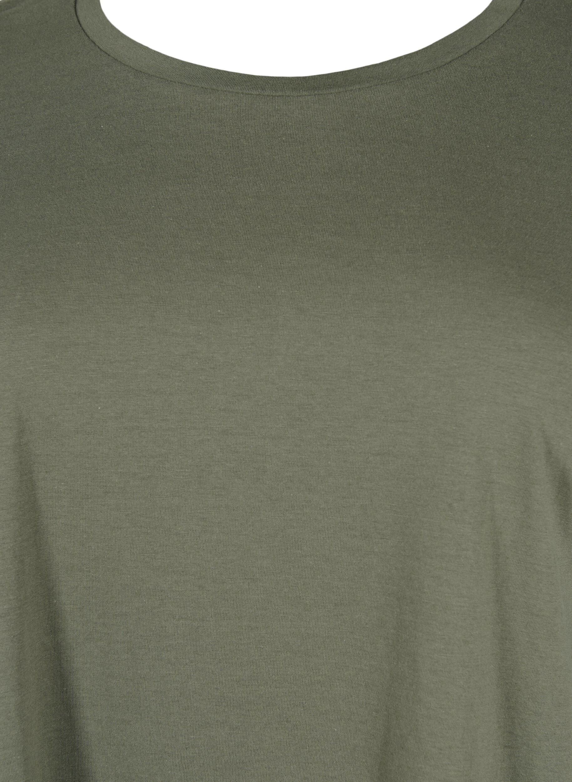 ZizziLyhythihainen t-paita puuvillasekoitteesta, Vihre&auml;, Packshot image number 2