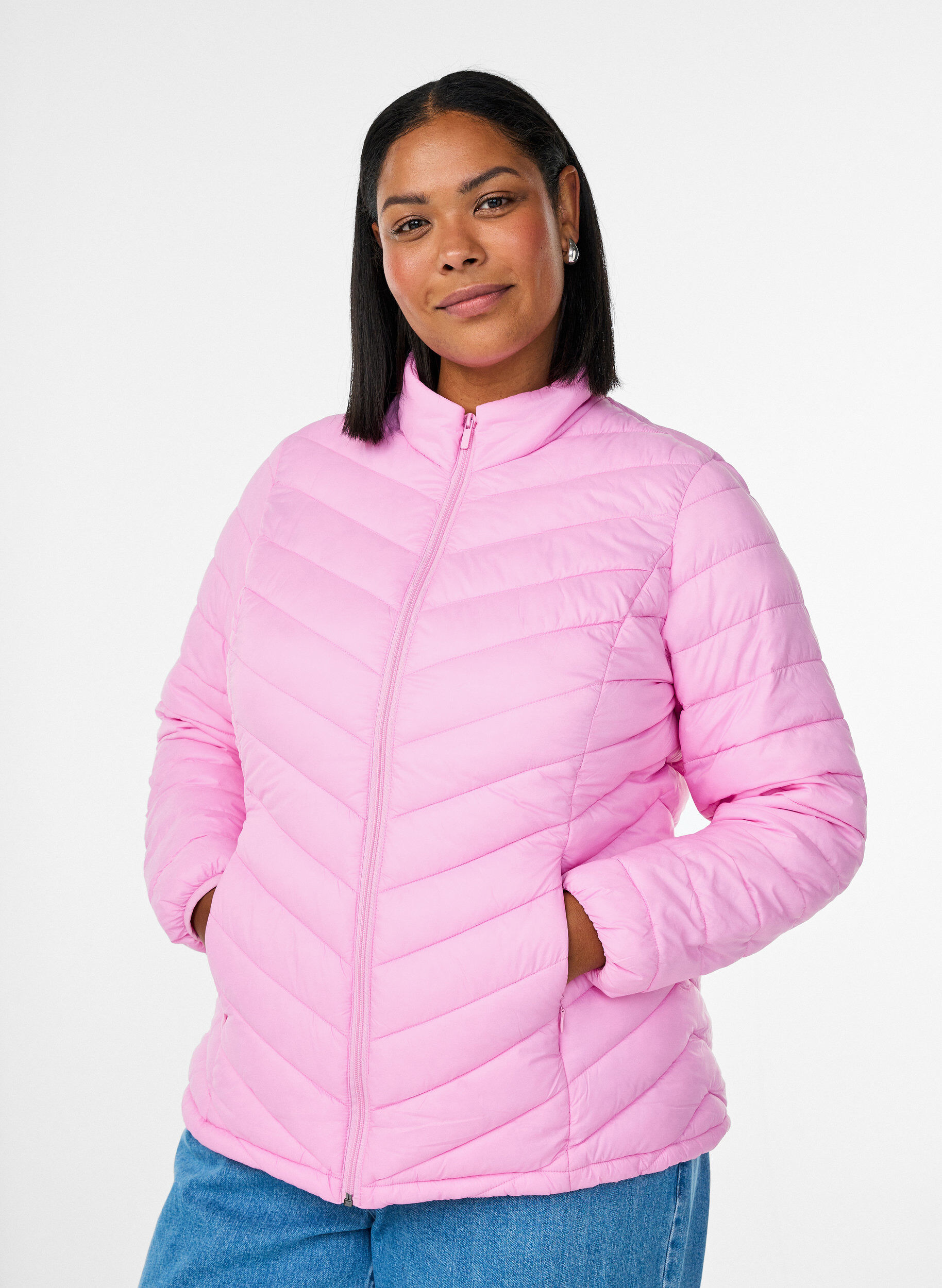 Kevyt takki taskuilla, Vaaleanpunainen, Model