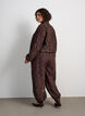 Bombertakki kukkakuvioisella jacquard-kuosilla, Ruskea, Model image number 2
