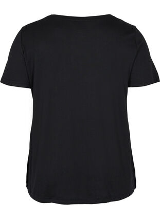 Lyhythihainen t-paita säädettävällä helmalla, Black, Packshot image number 1