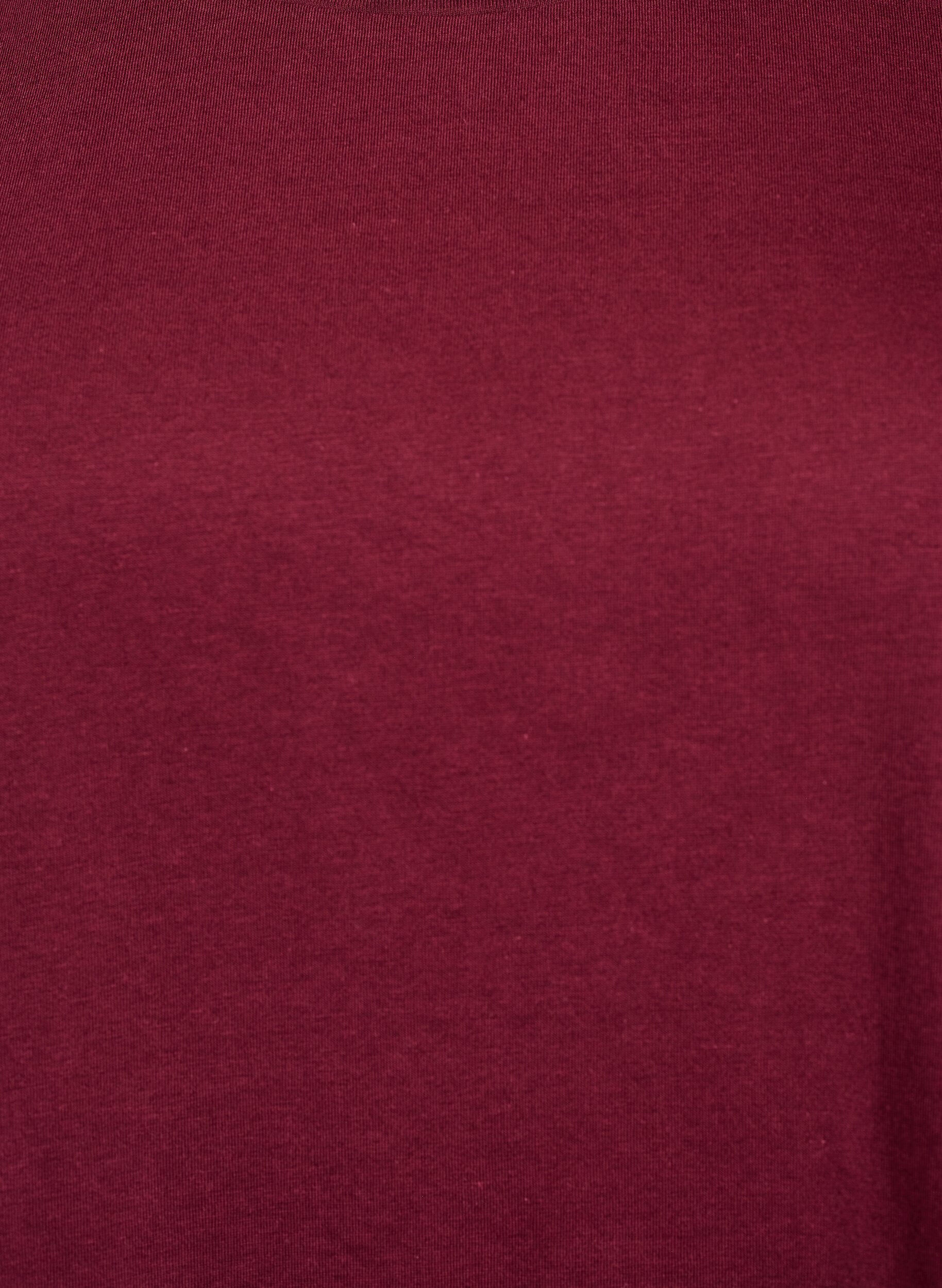 ZizziLyhythihainen puuvillasekoitteinen T-paita, Tumma Bordeaux, Packshot image number 2