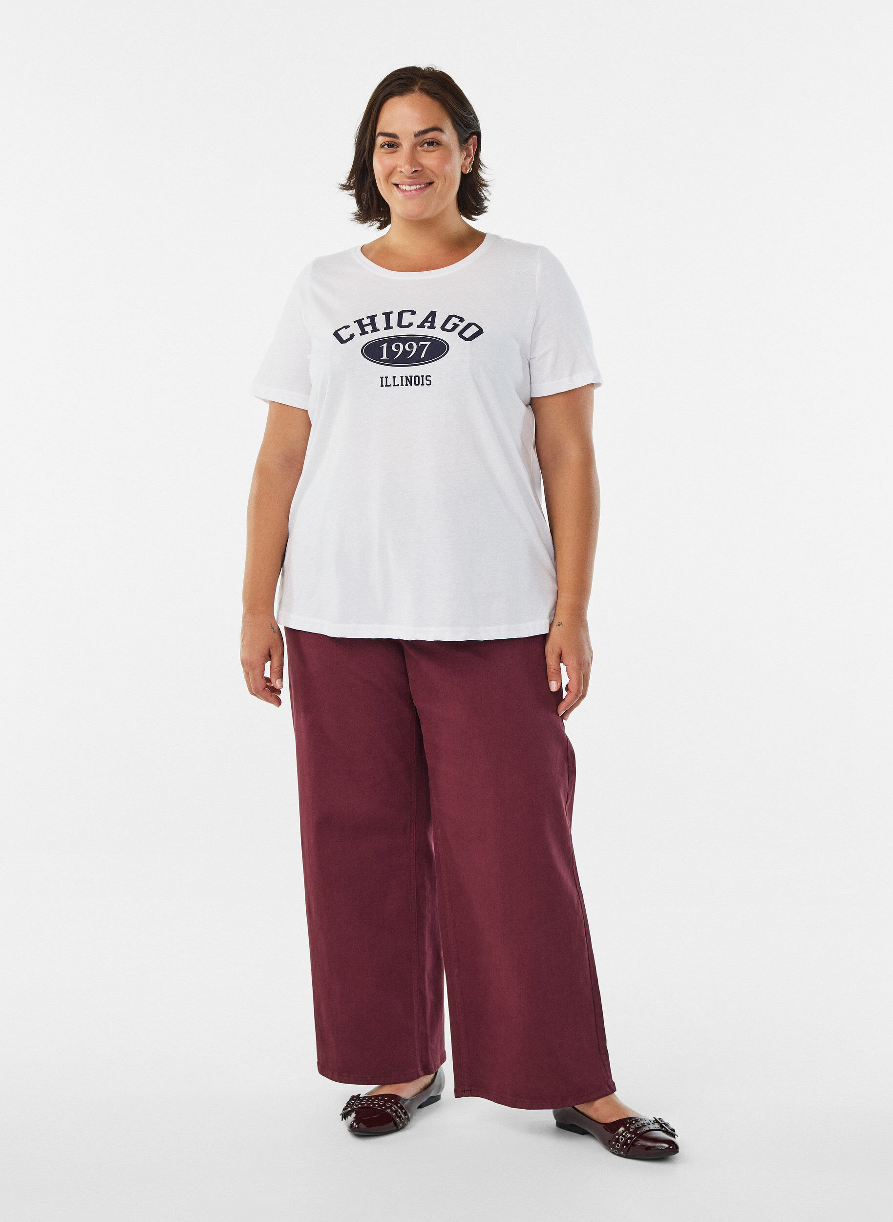 Zizzi FLASH - T-paita motiivilla, Valkoinen, Model image number 1