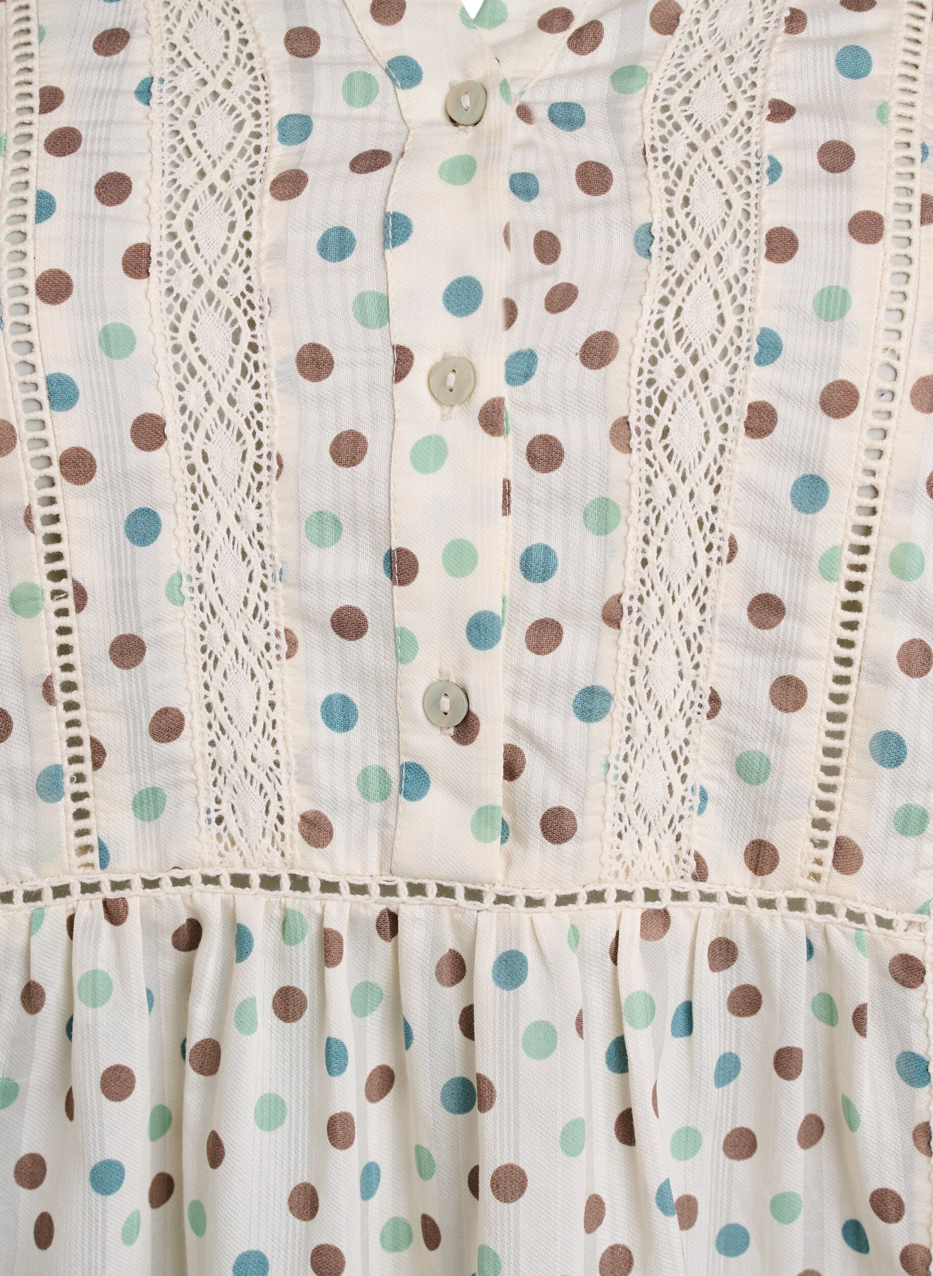 Zizzi Lyhyt viskoosimekko pitsisomisteella ja A-linjaisella leikkauksella, Valkoinen, Packshot image number 2