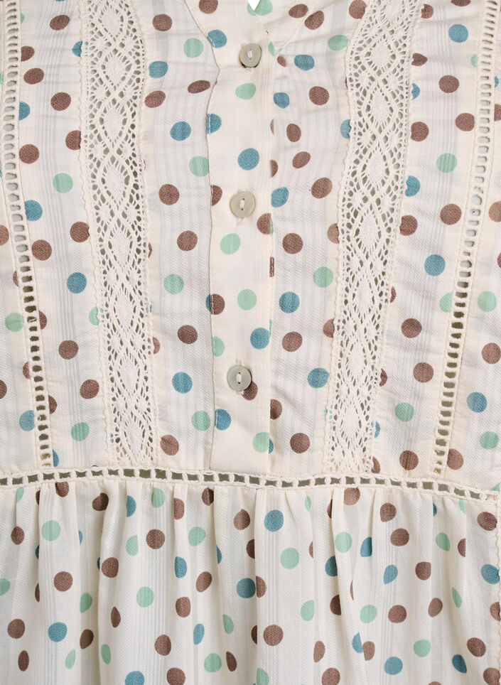 Lyhyt viskoosimekko pitsisomisteella ja A-linjaisella leikkauksella, Valkoinen, Packshot image number 2