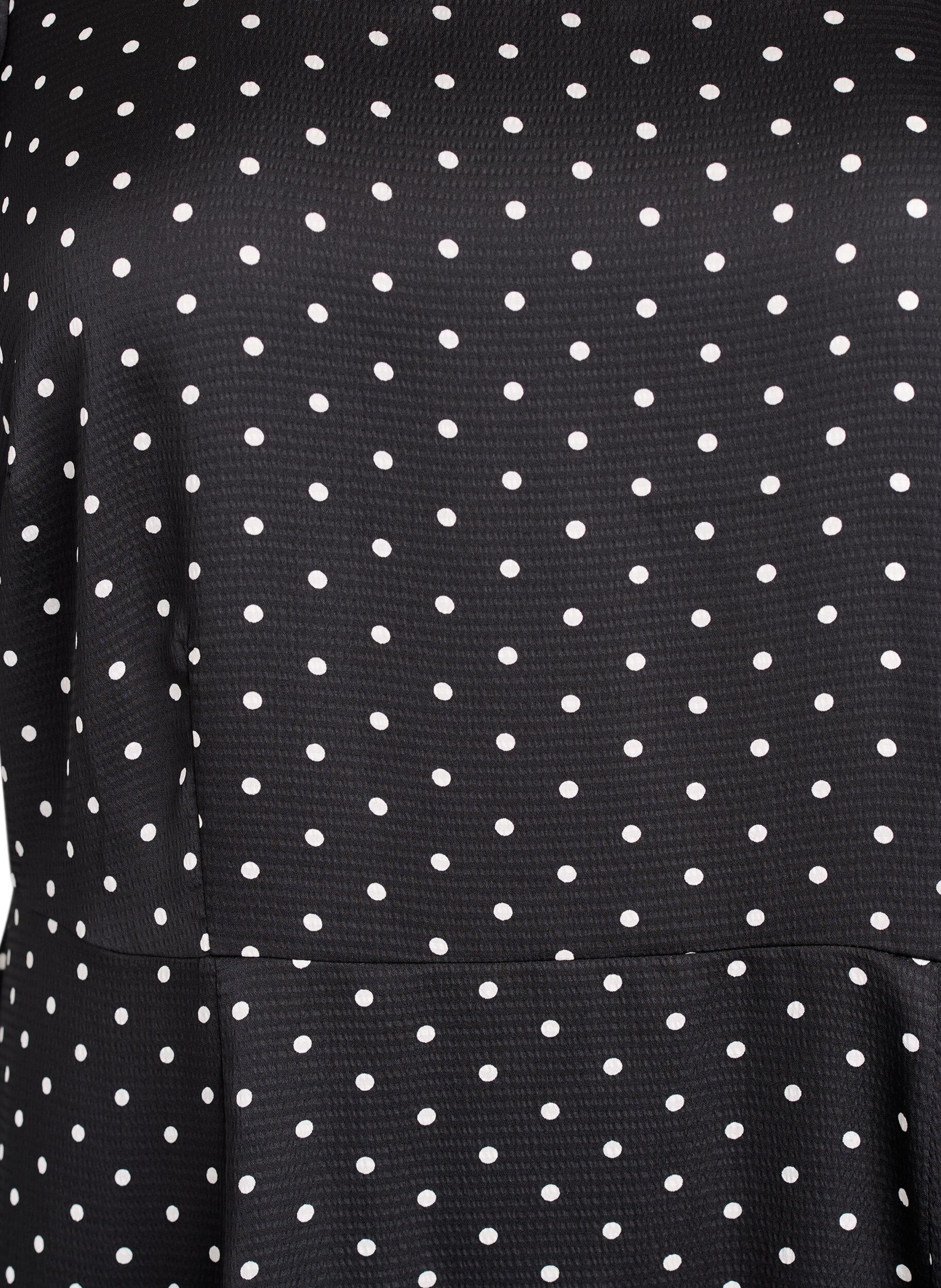 ZizziMidi-mekko pilkkukuosilla ja neli&ouml;p&auml;&auml;ntiell&auml;, Musta, Packshot image number 2