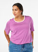 T-paita TENCEL&trade; Lyocellista ja raidoilla, Violetti, Model image number 0