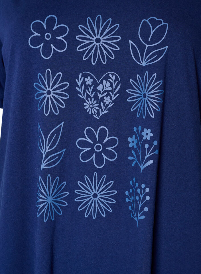 Lyhythihainen y&ouml;paita luomupuuvillasta, Sininen, Packshot image number 2