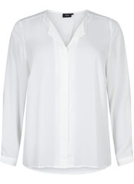 Yksivärinen paita v-pääntiellä, Bright White, Packshot