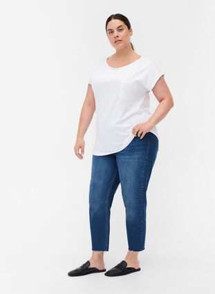 Ekologisesta puuvillasta valmistettu t-paita rintataskulla, Bright White, Model image number 2
