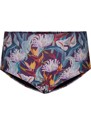 Korkeavyötäröinen bikinialaosa kuosilla, Deep Tropical Print, Packshot image number 0