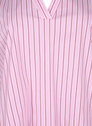 Raidallinen pusero, jossa on peplum ja röyhelöitä, Pink Red Stripe, Packshot image number 2