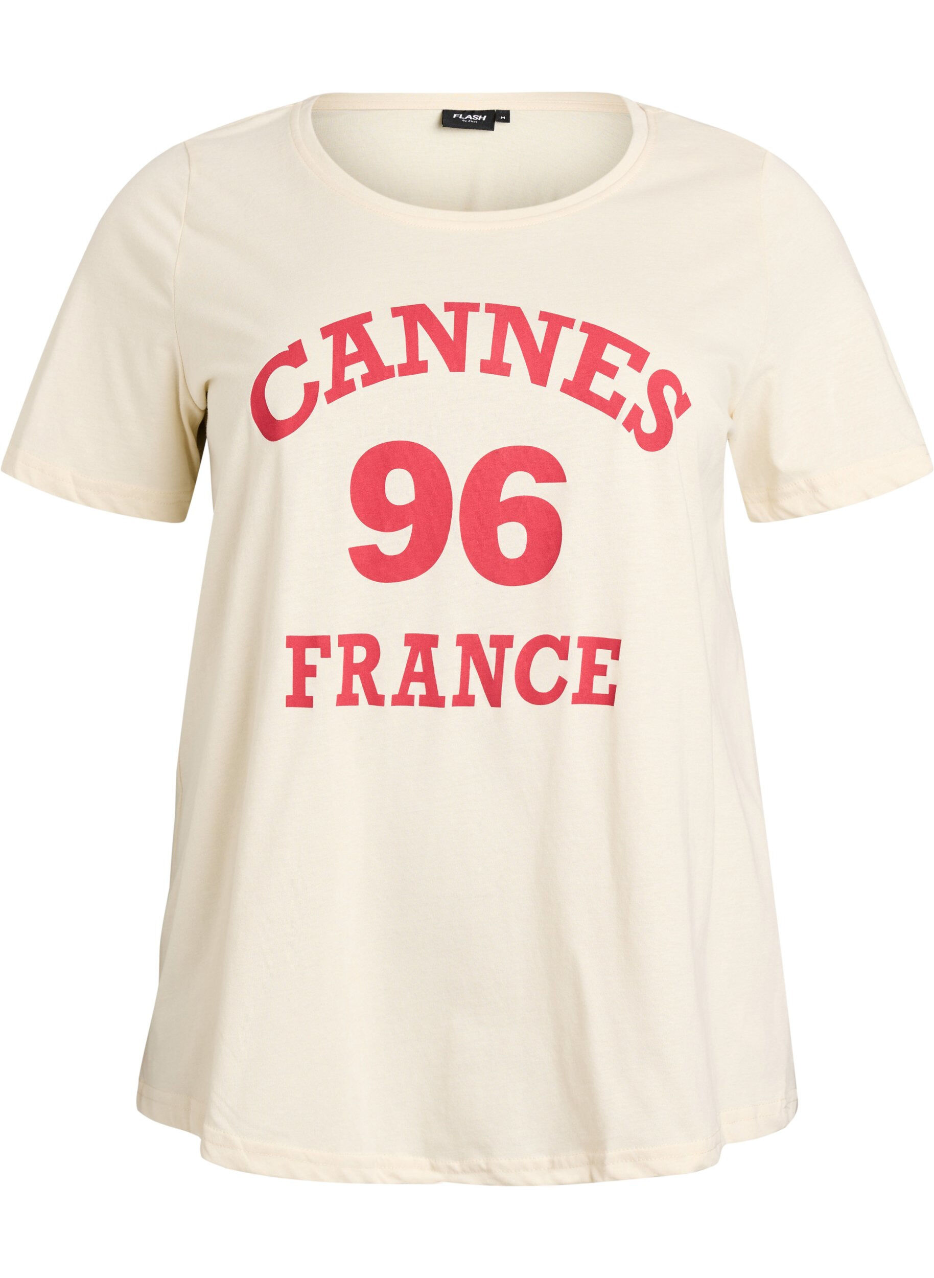 Zizzi T-paita printill&auml;, Vanilja, Packshot image number 0