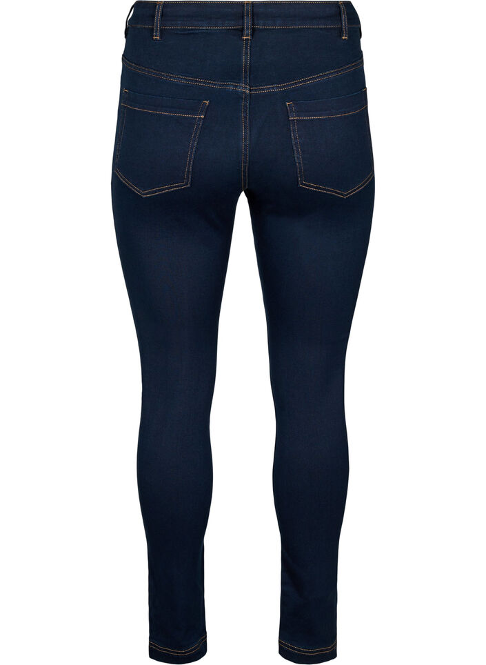 Super slim Amy-farkut korkealla vy&ouml;t&auml;r&ouml;ll&auml;, Unwashed, Packshot image number 1