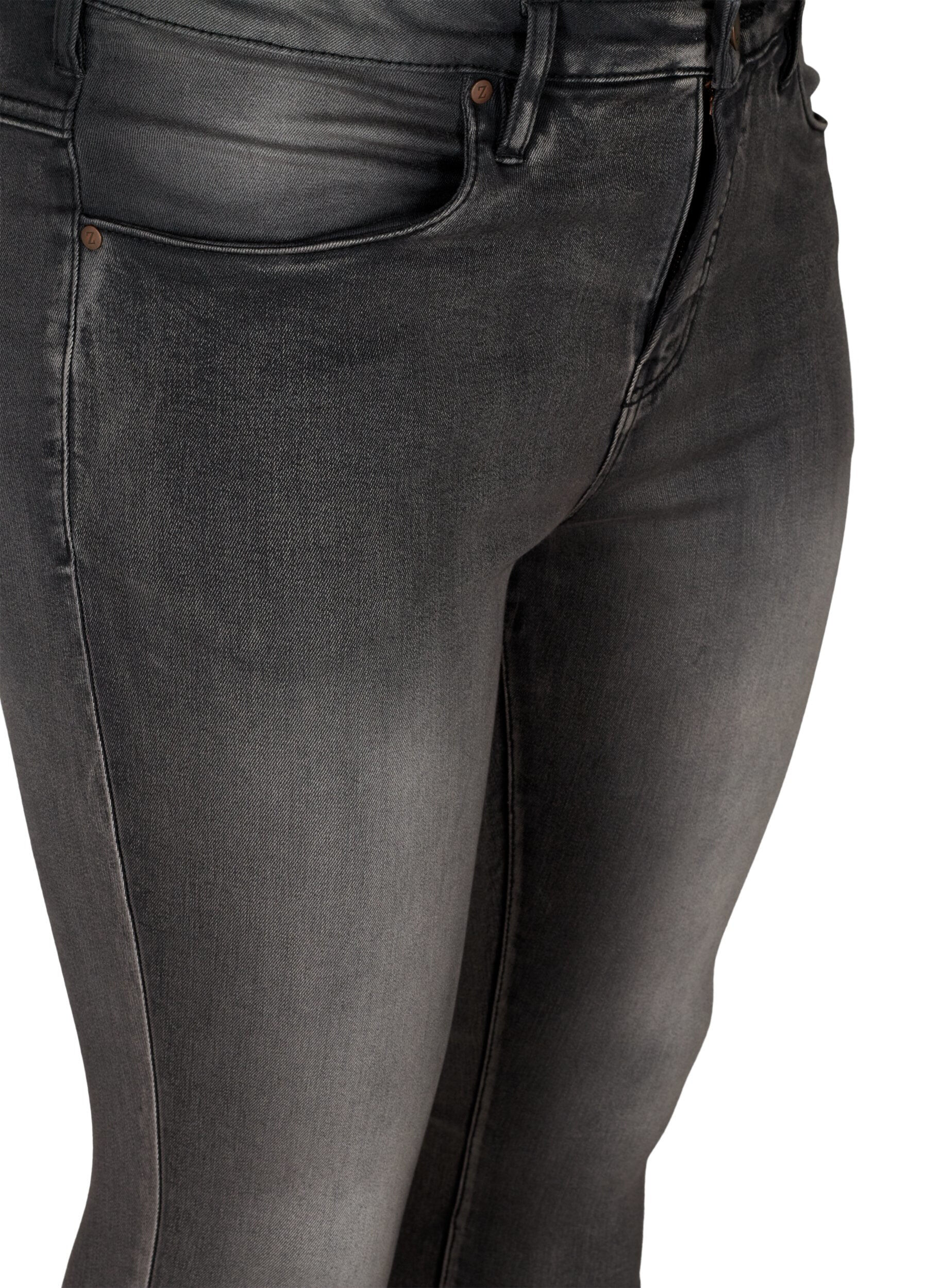 ZizziSuper slim Amy-farkut korkealla vy&ouml;t&auml;r&ouml;ll&auml;, Dark Grey Denim, Packshot image number 2