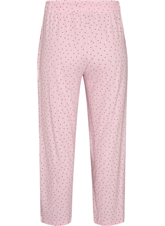 Luomupuuvillaiset pyjamahousut rei'itettyll&auml; kirjailulla, Vaaleanpunainen, Packshot image number 1
