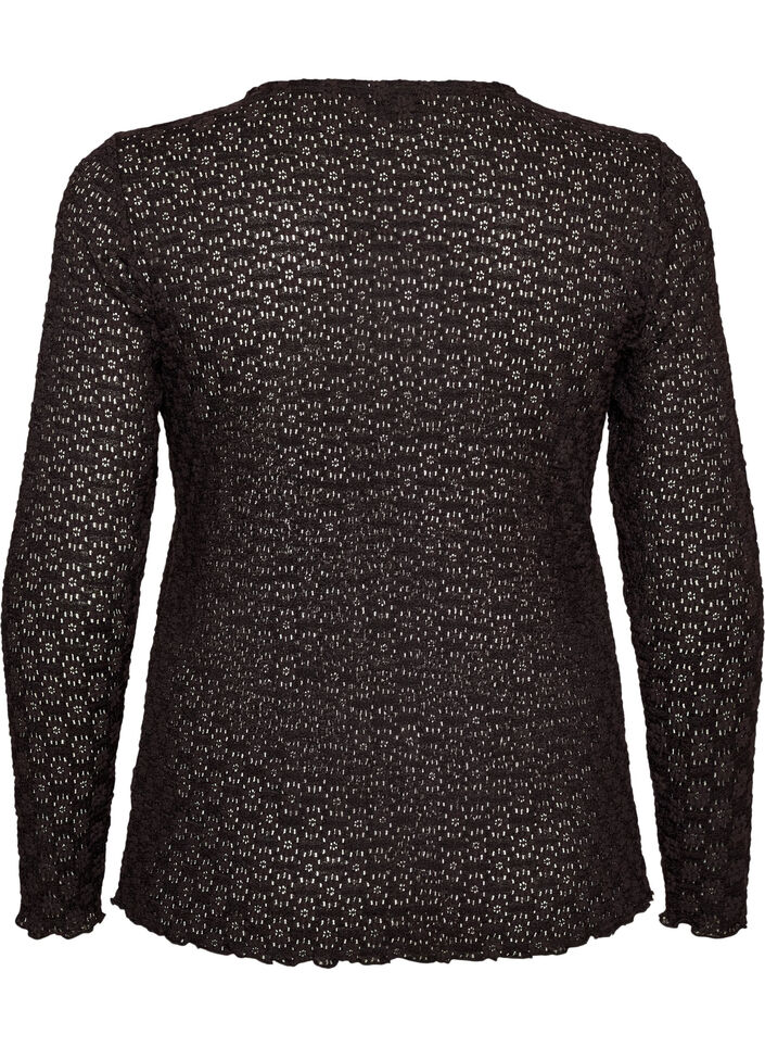 Pusero reik&auml;kuviolla ja pitkill&auml; hihoilla, Musta, Packshot image number 1
