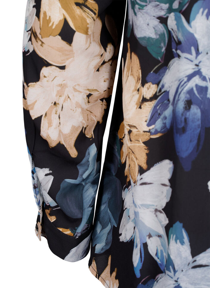 Pitkähihainen kukkakuvioitu pusero, Yellow Flower AOP, Packshot image number 3