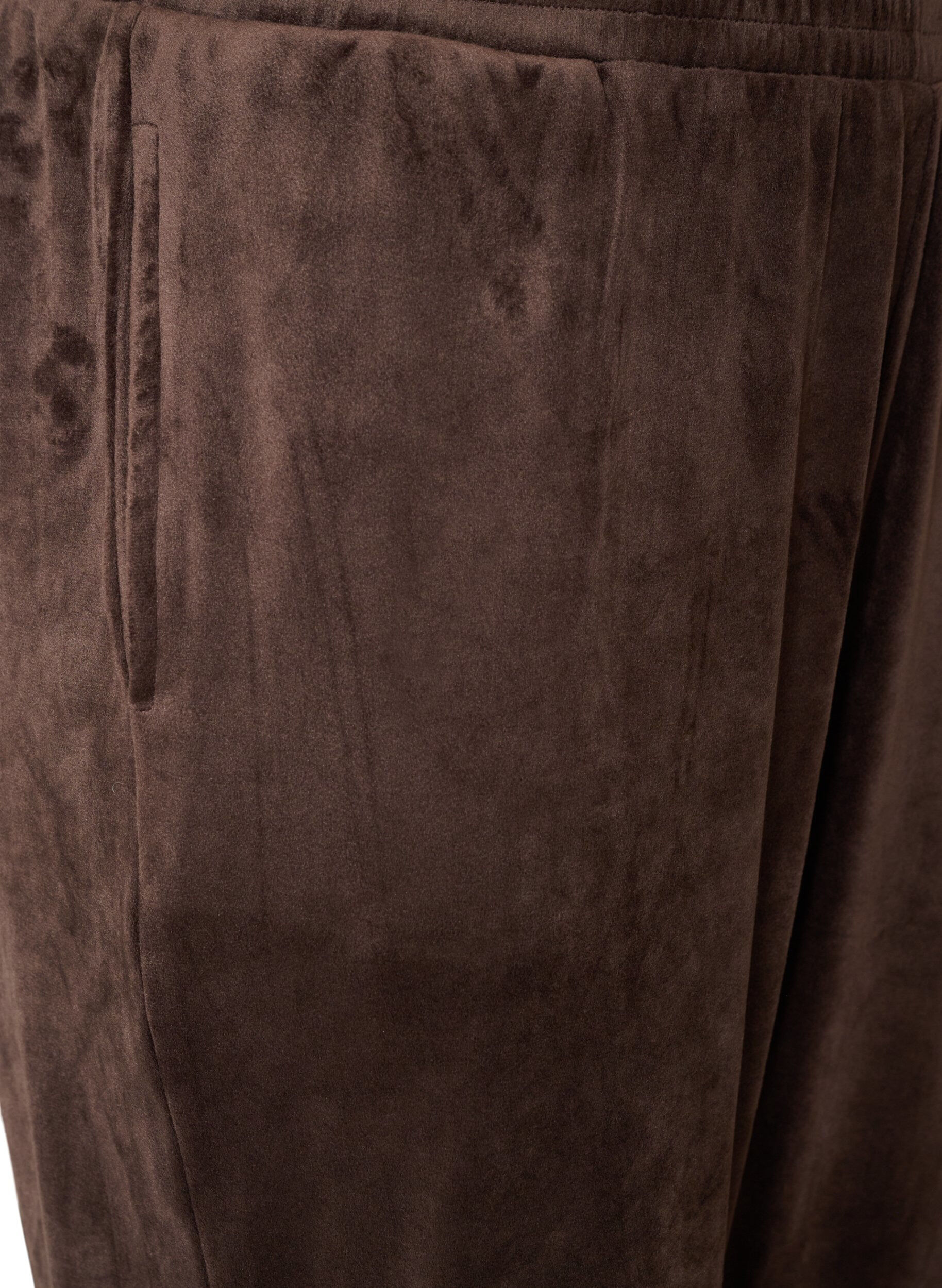 ZizziRennot velourhousut, Ruskea, Packshot image number 2