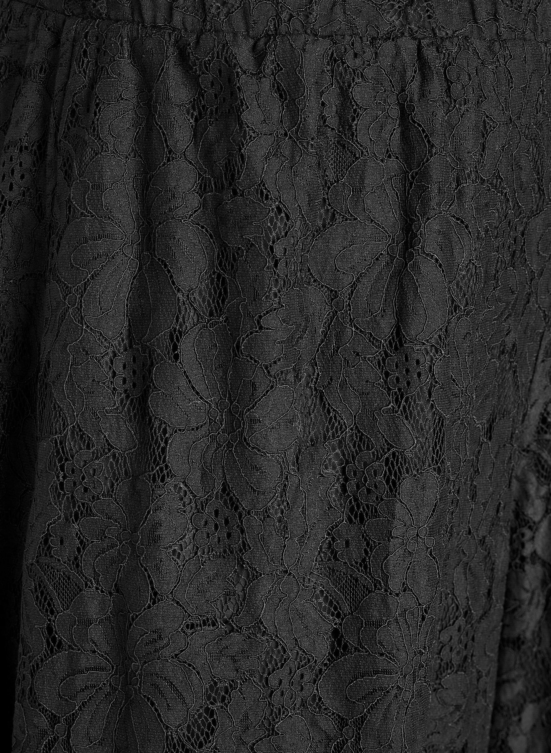 Zizzi Balloon-malliset pitsihousut korkealla vy&ouml;t&auml;r&ouml;ll&auml;, Musta, Packshot image number 2