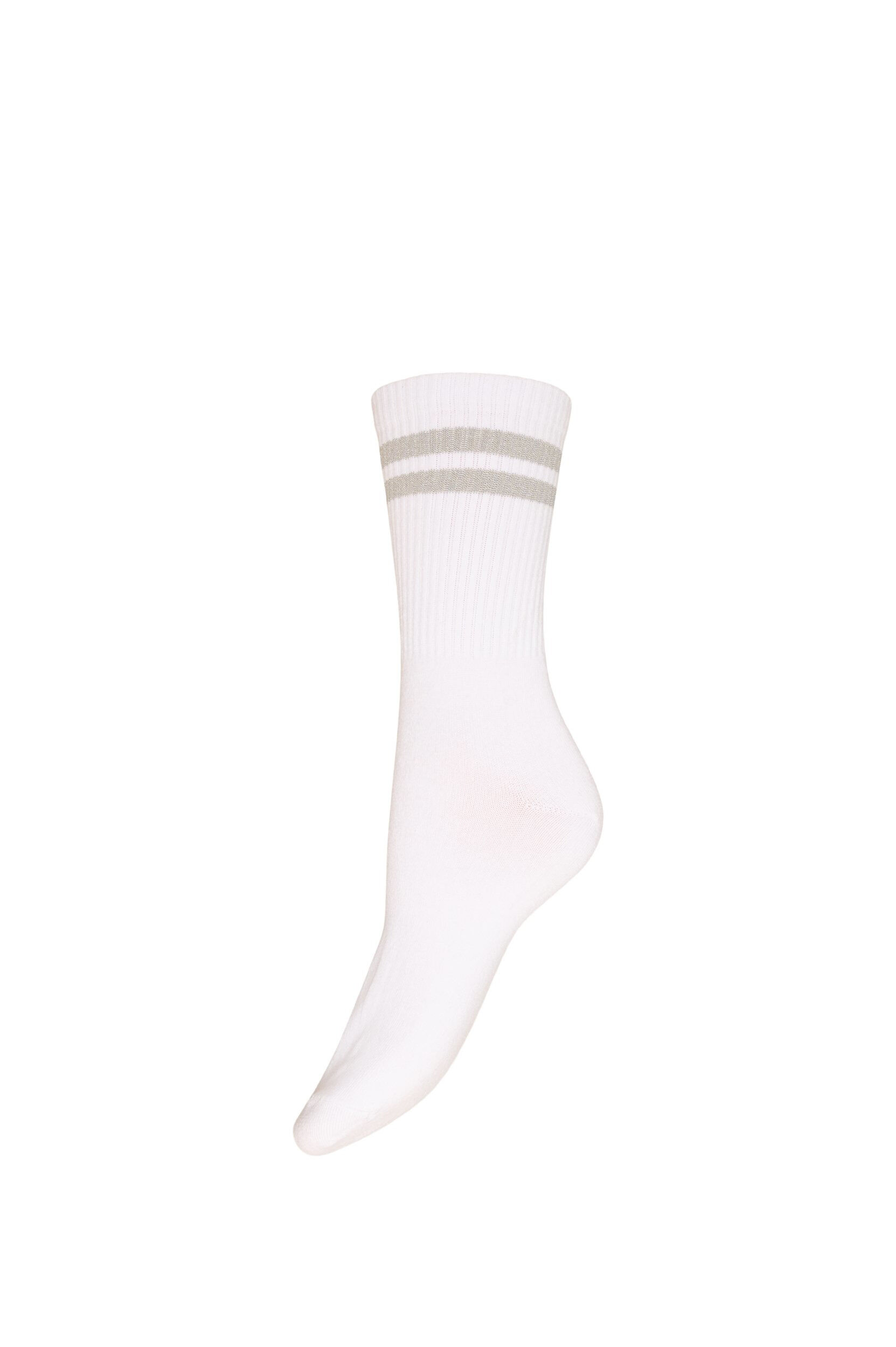 ZizziRaidalliset puuvillasukat, Valkoinen, Packshot image number 0