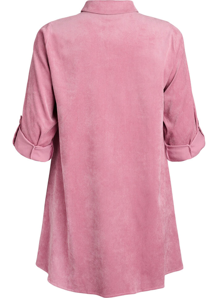 Vakosamettimekko vetoketjulla ja 3/4-hihoilla, Vaaleanpunainen, Packshot image number 1