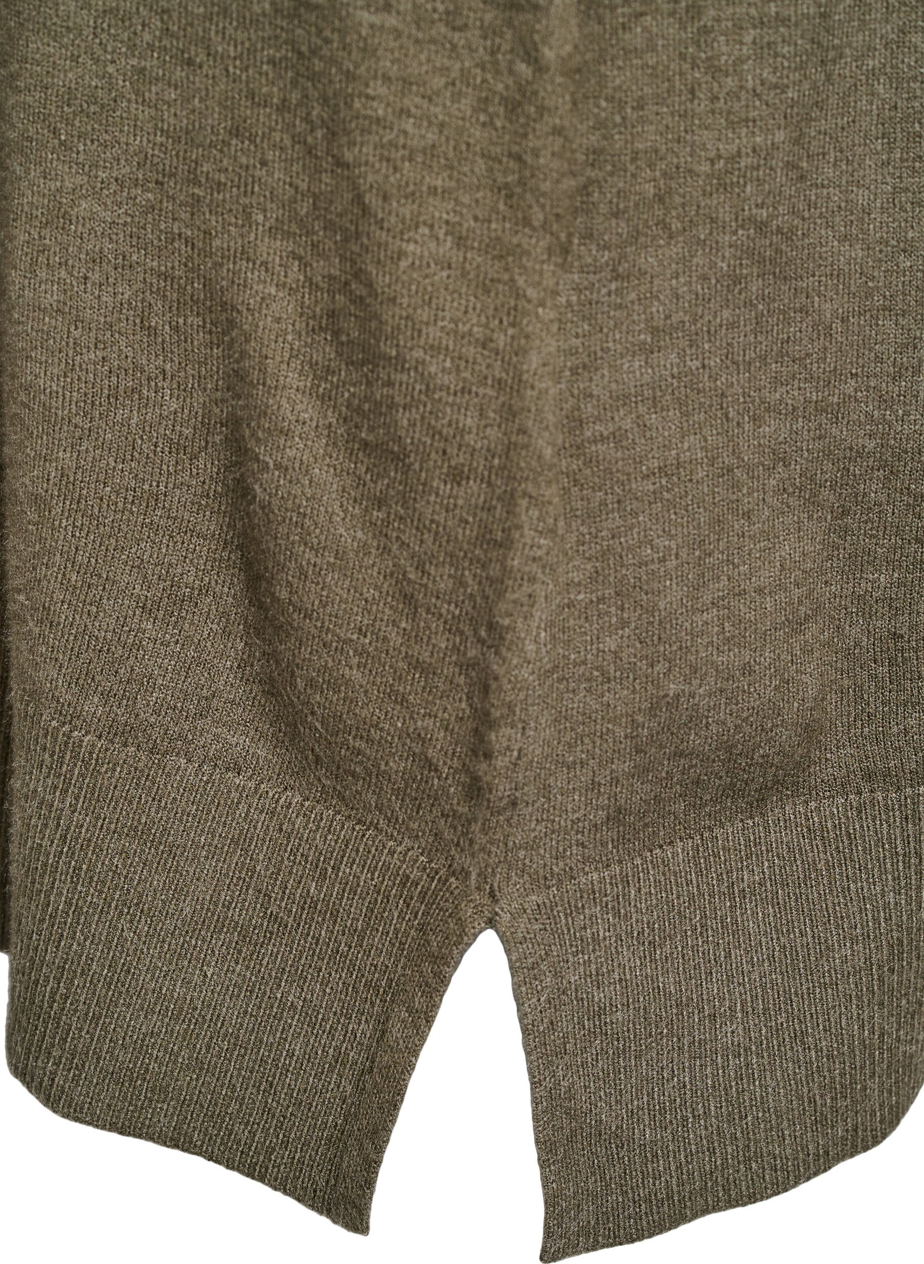 Zizzi Lyhyt neulemekko raglanhihoilla ja keskisaumalla, Vihre&auml;, Packshot image number 3