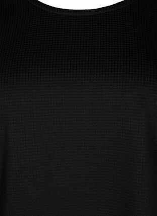 Teksturoitu A-linjainen pusero, Black, Packshot image number 2