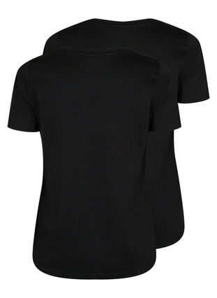 2 kpl t-paitoja v-pääntiellä, Black / Black, Packshot image number 1